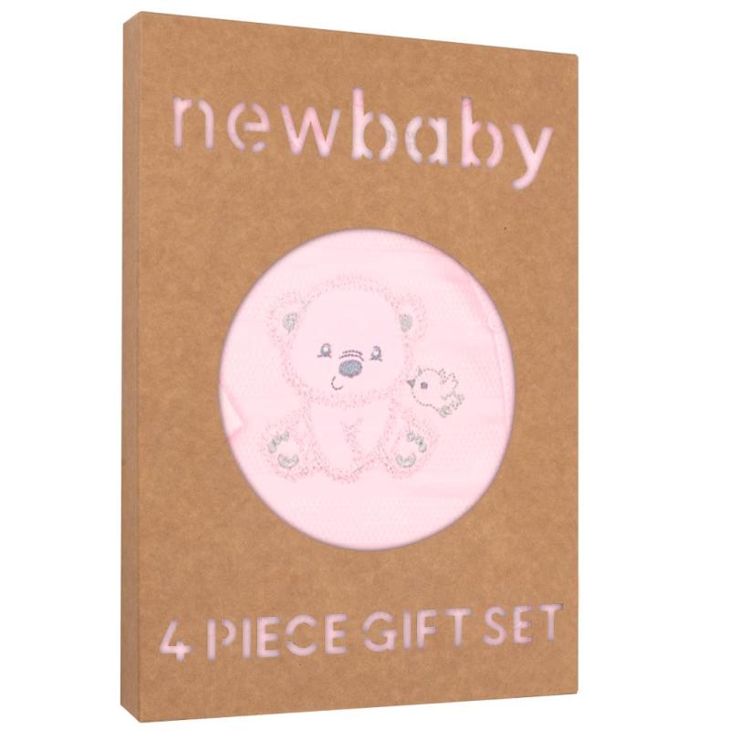 Dojčenská súprava do pôrodnice New Baby Sweet Bear ružová / 56 (0-3m)