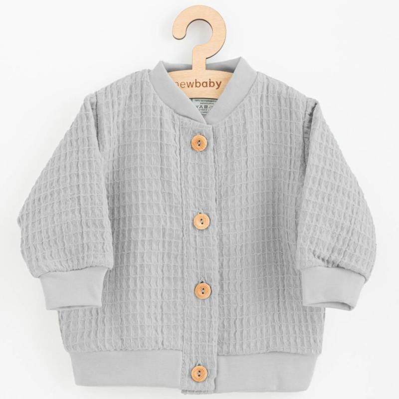 Dojčenský mušelínový kabátik New Baby Comfort clothes sivá / 62 (3-6m)