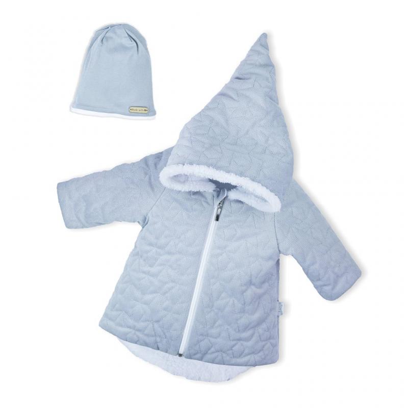 Zimný dojčenský kabátik s čiapočkou Nicol Kids Winter sivý / 68 (4-6m)
