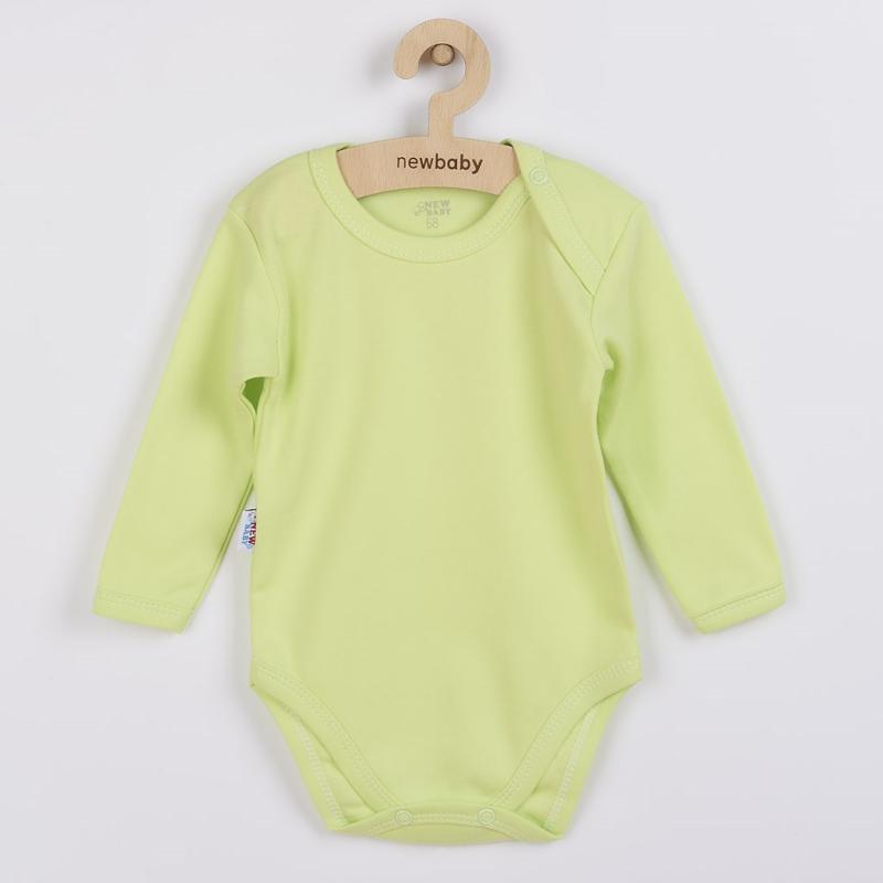 Dojčenské bavlnené body s dlhým rukávom New Baby Pastel zelené / 68 (4-6m)