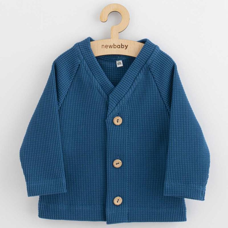 Dojčenský kabátik na gombíky New Baby Luxury clothing Oliver modrý / 92 (18-24m)