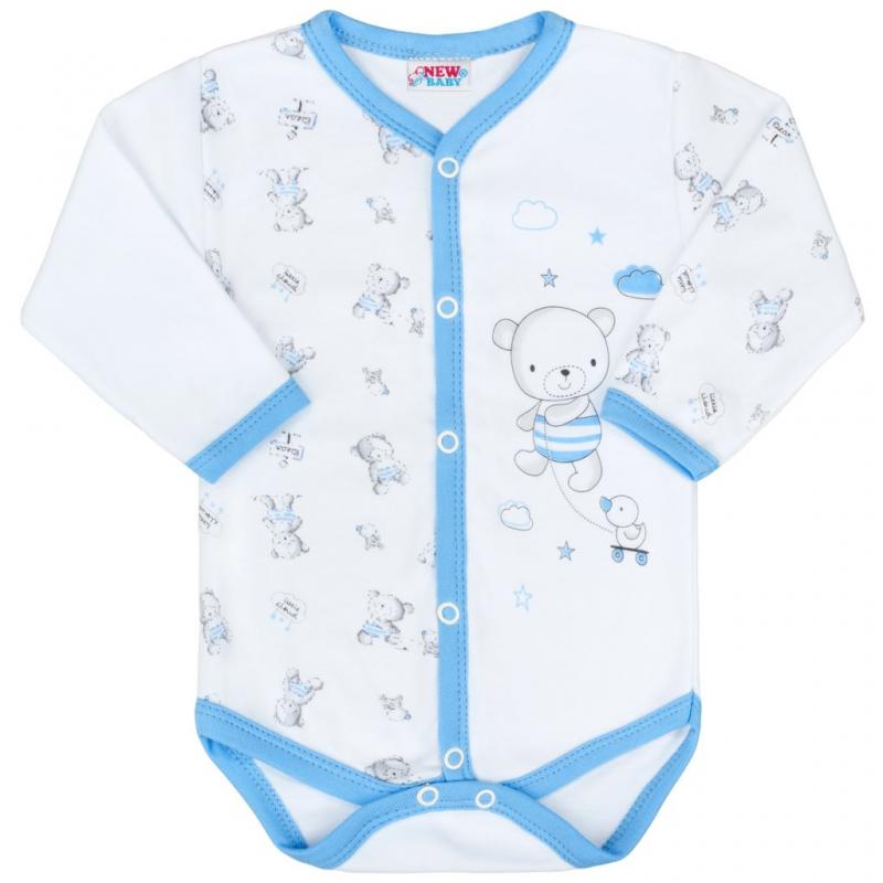 Dojčenské celorozopínacie body New Baby Bears modré / 50