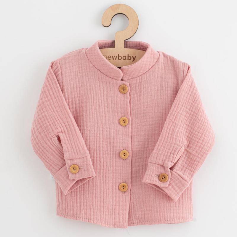 Dojčenská mušelínová košeľa New Baby Soft dress ružová / 56 (0-3m)