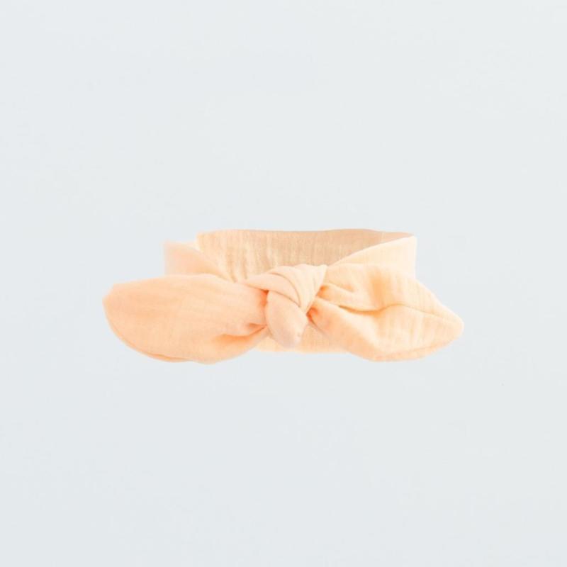Dojčenská mušelínová čelenka New Baby Leny Peach / 62 (3-6m)