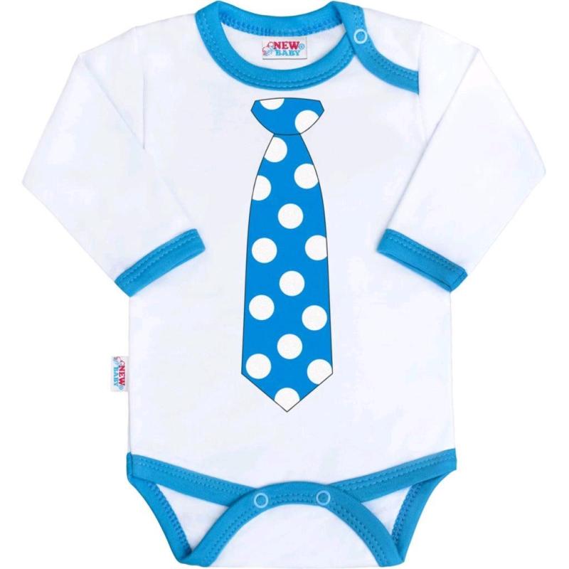 Body s potlačou New Baby s tyrkysovou kravatou / 86 (12-18m)