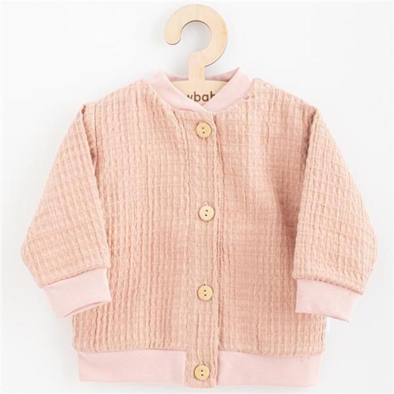 Dojčenský mušelínový kabátik New Baby Comfort clothes ružová / 80 (9-12m)