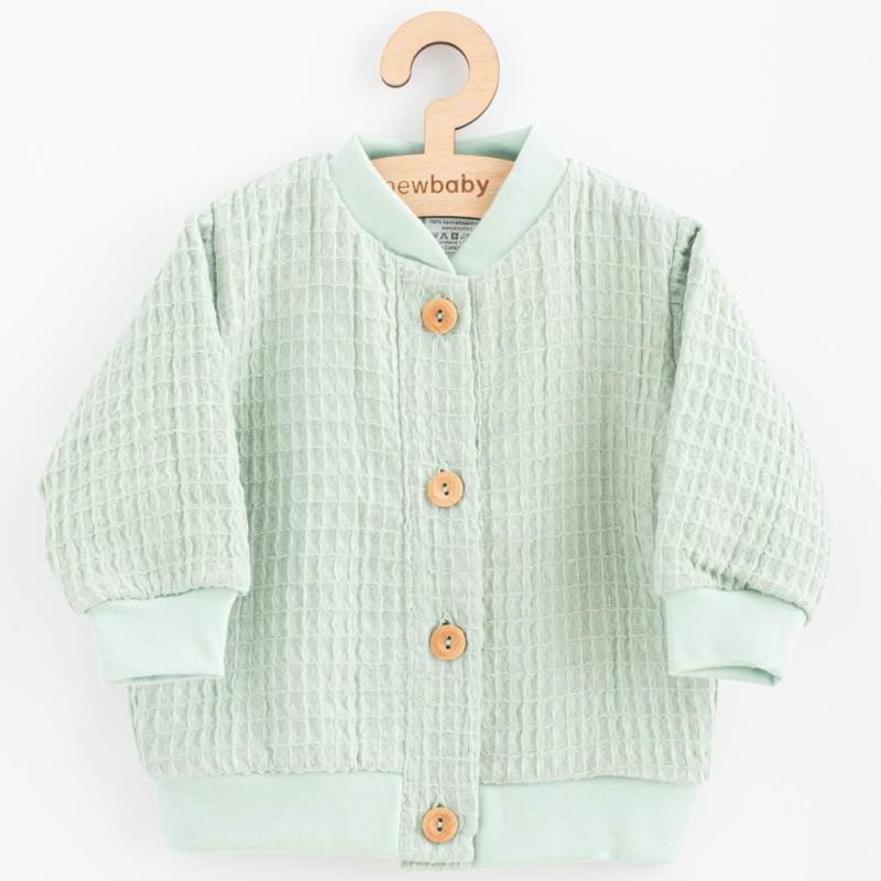 Dojčenský mušelínový kabátik New Baby Comfort clothes šalviová / 62 (3-6m)