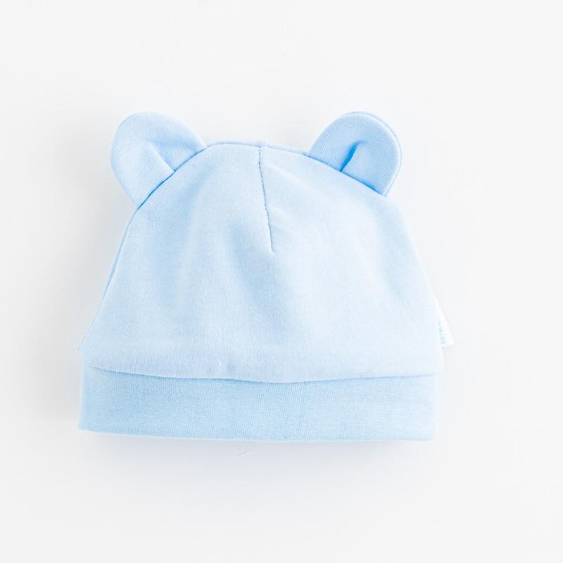 Dojčenská bavlnená čiapočka New Baby Kids modrá / 56 (0-3m)