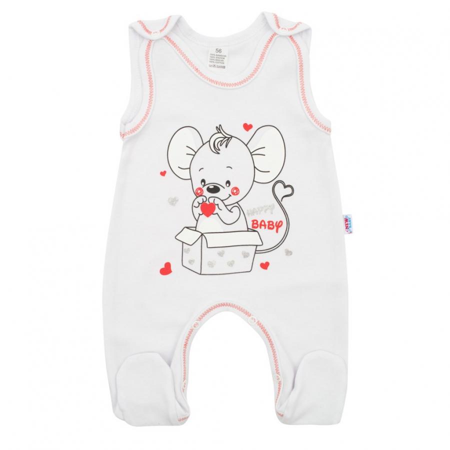 Dojčenské dupačky New Baby Mouse biele / 80 (9-12m)