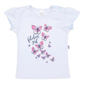 Dojčenské tričko so sukienkou New Baby Butterflies modrá / 74 (6-9m)