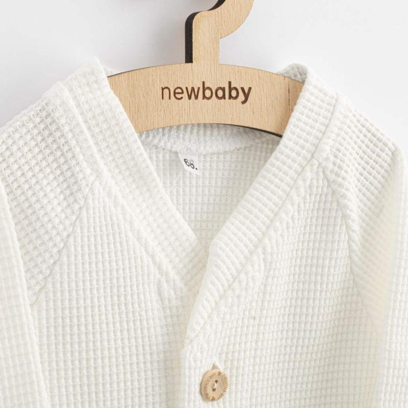 Dojčenský kabátik na gombíky New Baby Luxury clothing Oliver biely / 92 (18-24m)