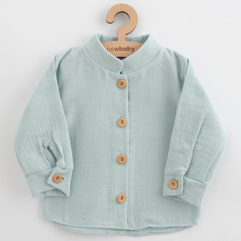 Dojčenská mušelínová košeľa New Baby Soft dress mätová / 56 (0-3m)