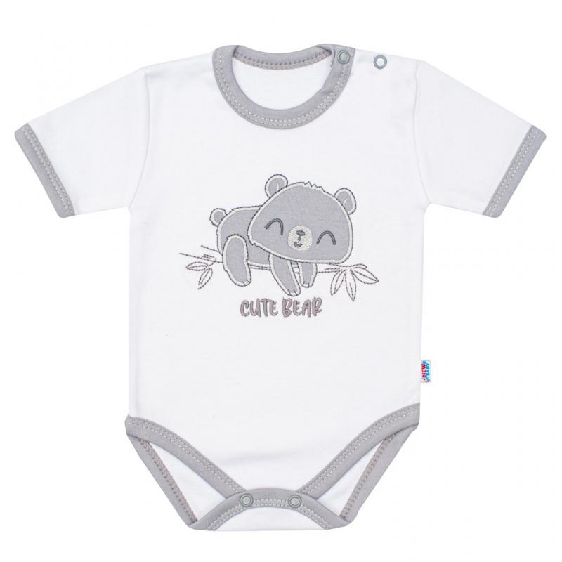 Dojčenské bavlnené body s krátkym rukávom New Baby Cute Bear / 80 (9-12m)