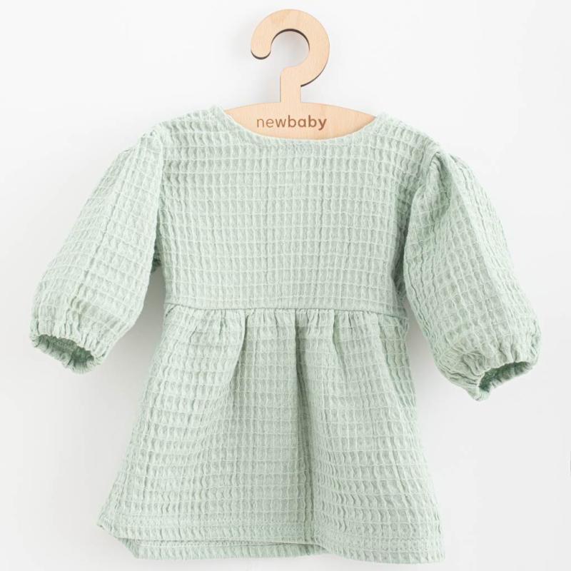 Dojčenské mušelínové šaty New Baby Comfort clothes šalviová / 80 (9-12m)