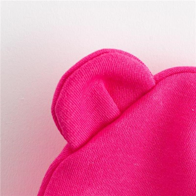 Dojčenská bavlnená čiapočka New Baby Kids tmavo ružová / 56 (0-3m)