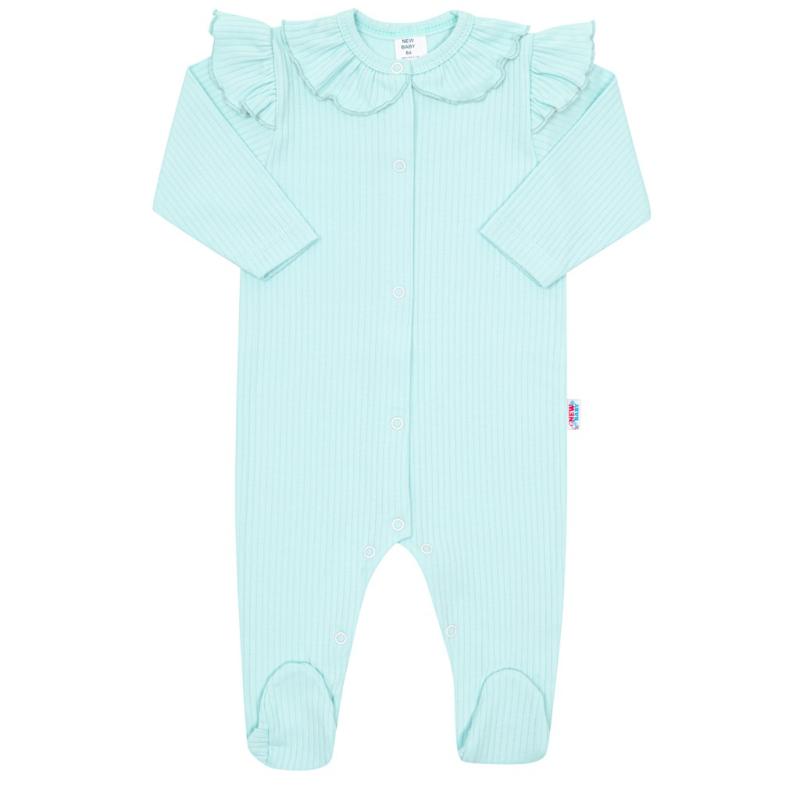 Dojčenský bavlnený overal New Baby Stripes ľadovo modrá / 56 (0-3m)