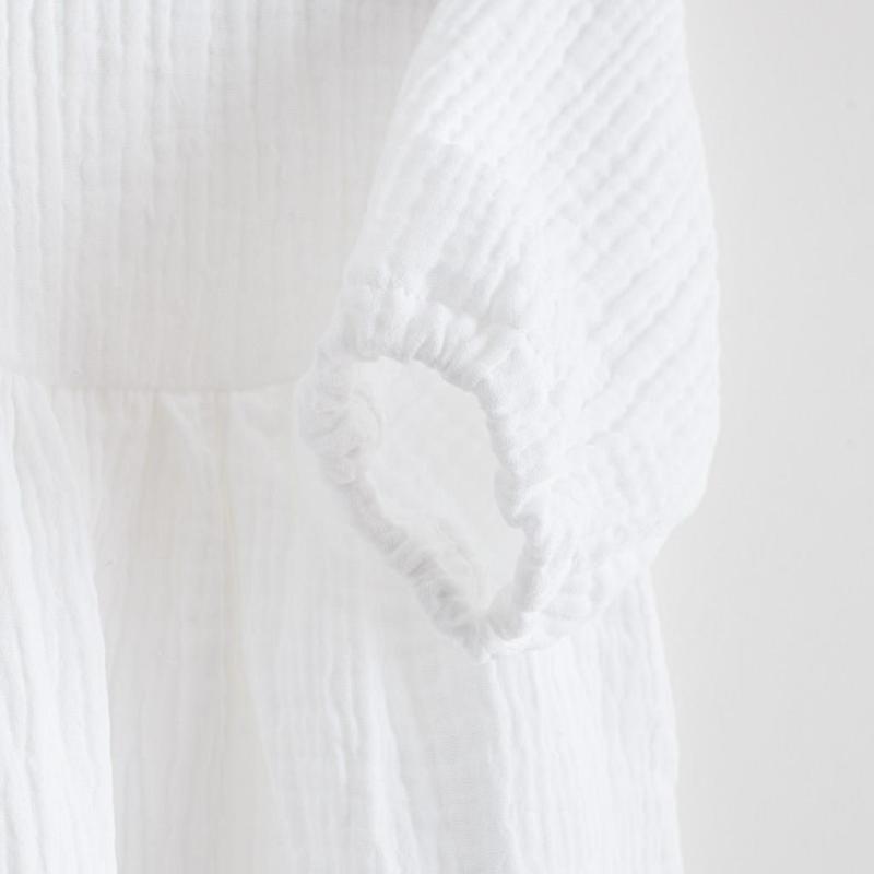 Dojčenské mušelínové šaty s dlhým rukávom New Baby Elizabeth biela / 74 (6-9m)