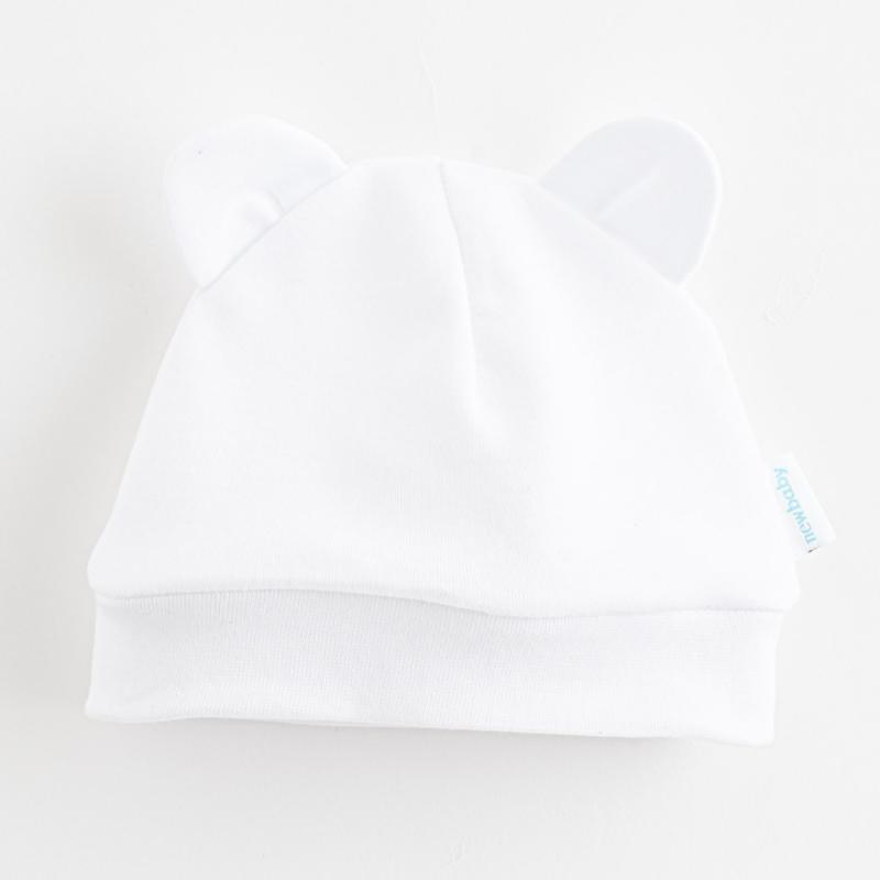 Dojčenská bavlnená čiapočka New Baby Kids biela / 56 (0-3m)