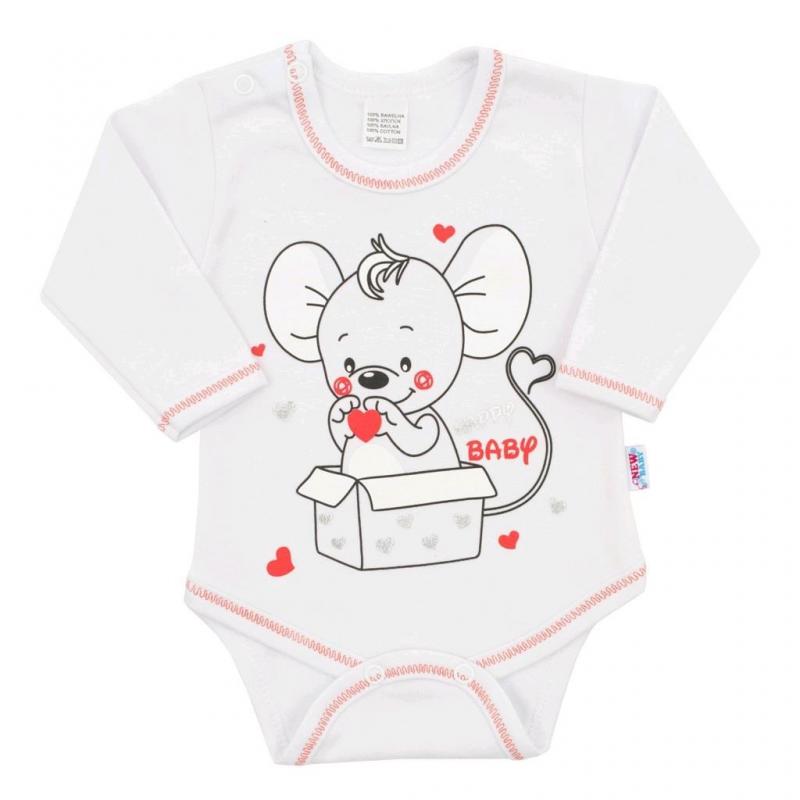 Dojčenská súpravička New Baby Mouse biela / 86 (12-18m)