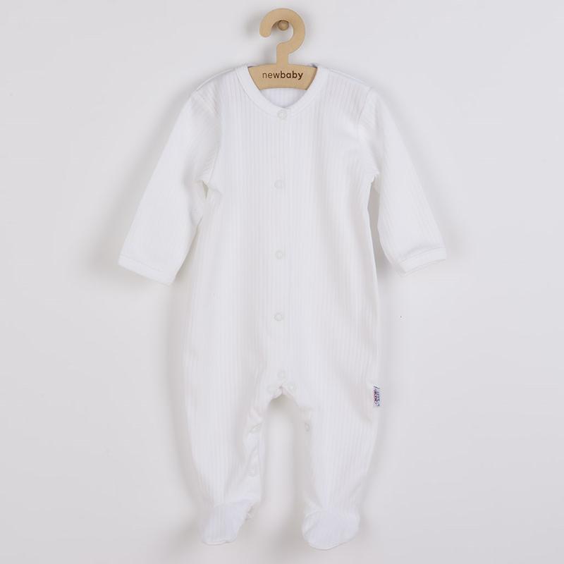 Dojčenský bavlnený overal New Baby Practical biely chlapec / 68 (4-6m)