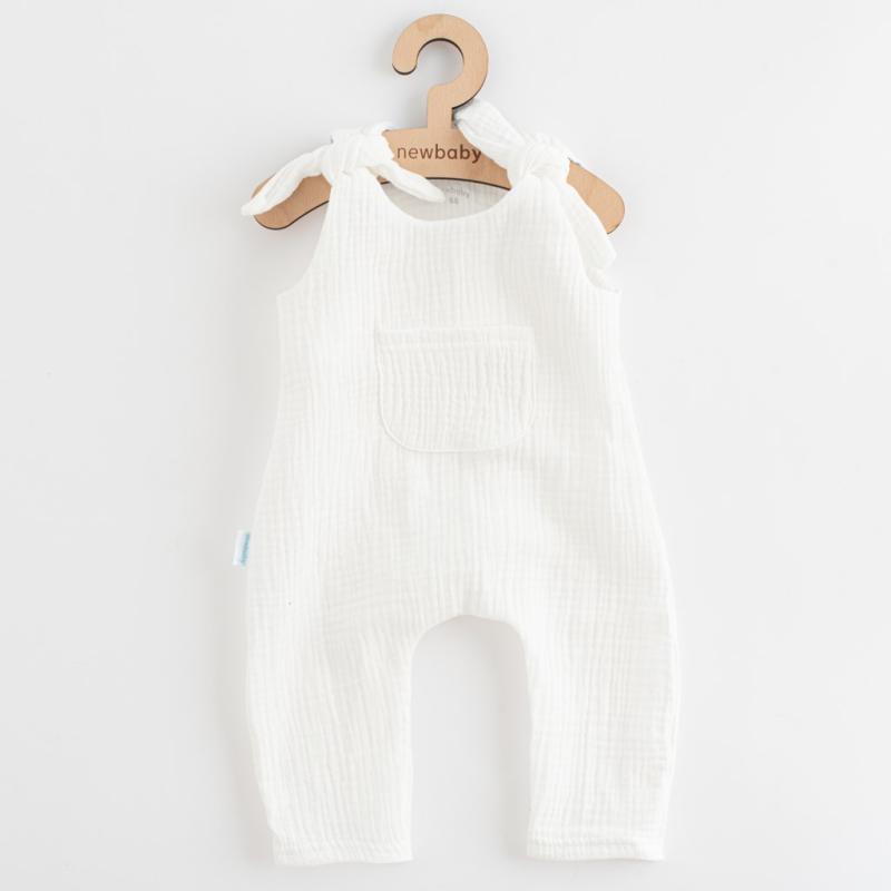 Dojčenské mušelínové zahradníčky New Baby Soft dress béžová / 80 (9-12m)