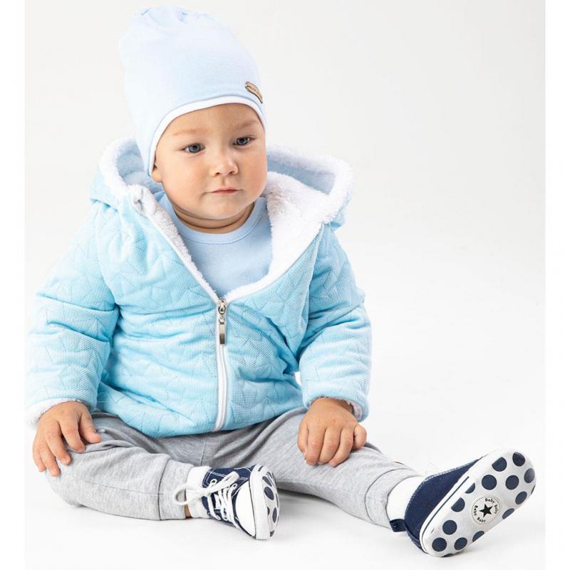 Zimný dojčenský kabátik s čiapočkou Nicol Kids Winter modrý / 56 (0-3m)