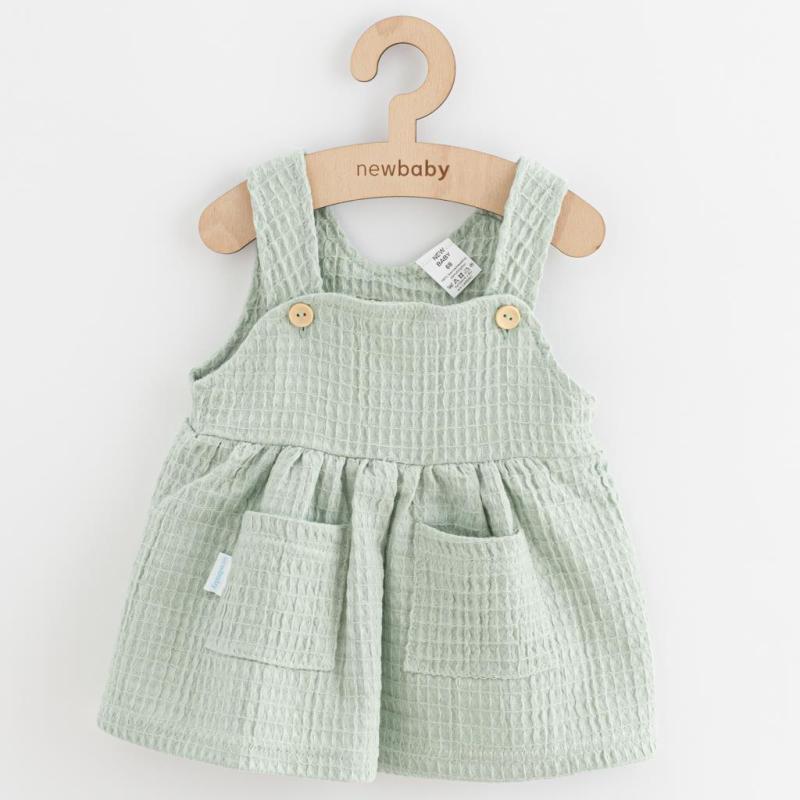 Dojčenská mušelínová suknička New Baby Comfort clothes šalviová / 74 (6-9m)