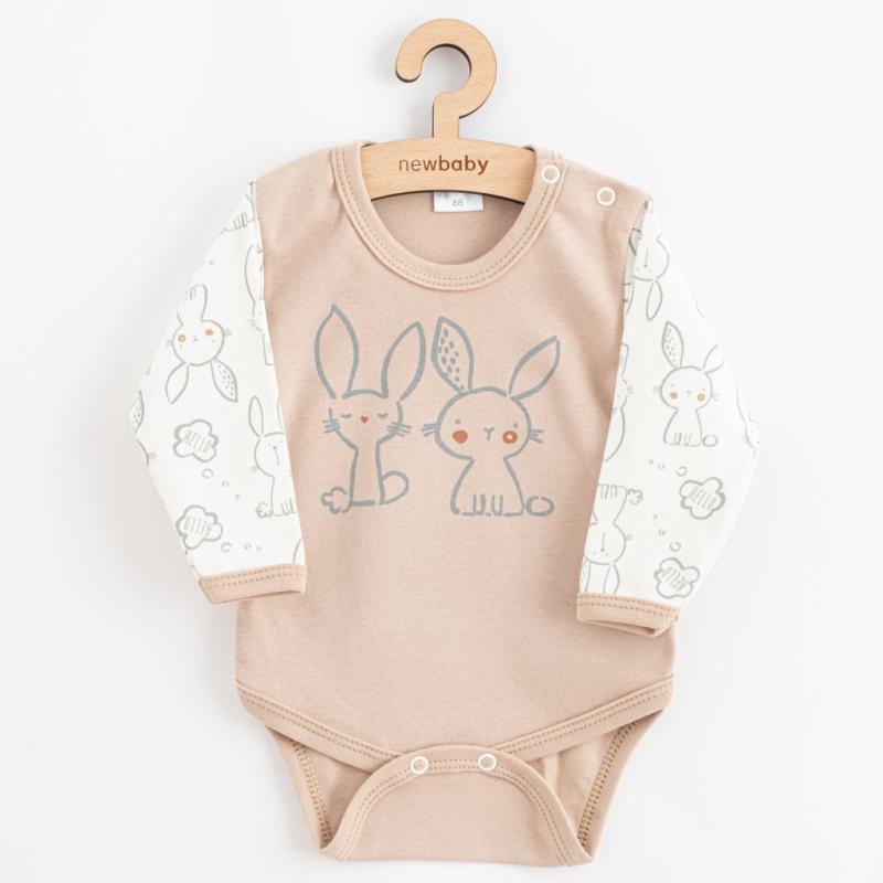 Dojčenské bavlnené body s dlhým rukávom New Baby Rabbit friends / 68 (4-6m)