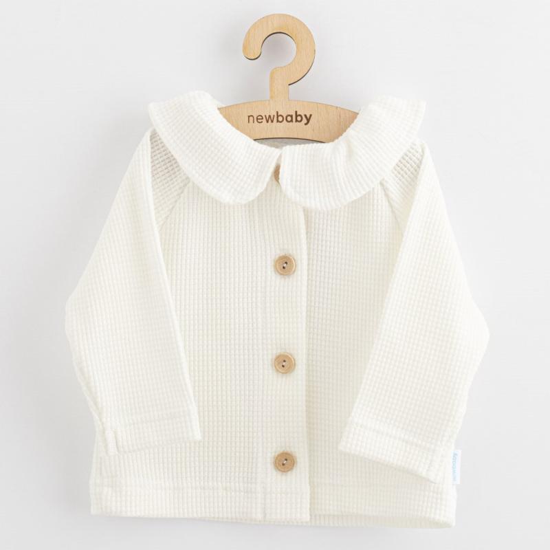 Dojčenský kabátik na gombíky New Baby Luxury clothing Laura biely / 80 (9-12m)