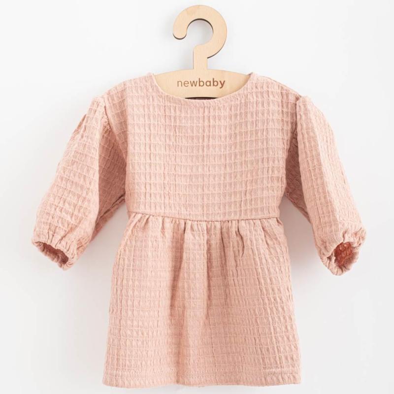 Dojčenské mušelínové šaty New Baby Comfort clothes ružová / 80 (9-12m)