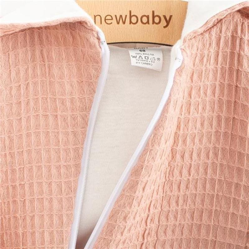Dojčenský mušelínový overal s kapucňou New Baby Comfort clothes ružová / 68 (4-6m)