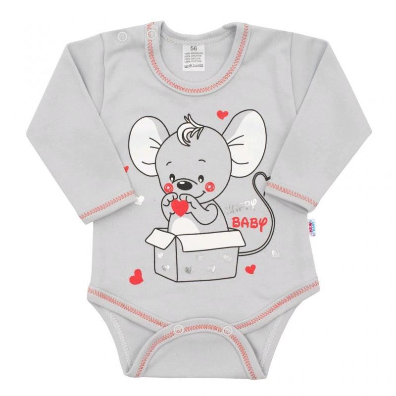 Dojčenská súpravička New Baby Mouse sivá / 86 (12-18m)