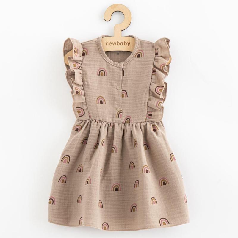 Letné dojčenské mušelínové šaty New Baby Rainbow / 68 (4-6m)