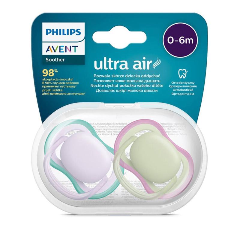 Dojčenský cumlík Ultra air Neutral Avent 0- 6 mesiacov - 2 ks dievča