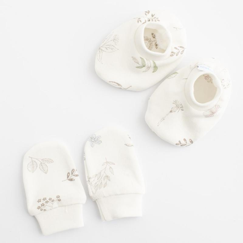 Dojčenský bavlnený set-capačky a rukavičky New Baby Zoe / Univerzálna