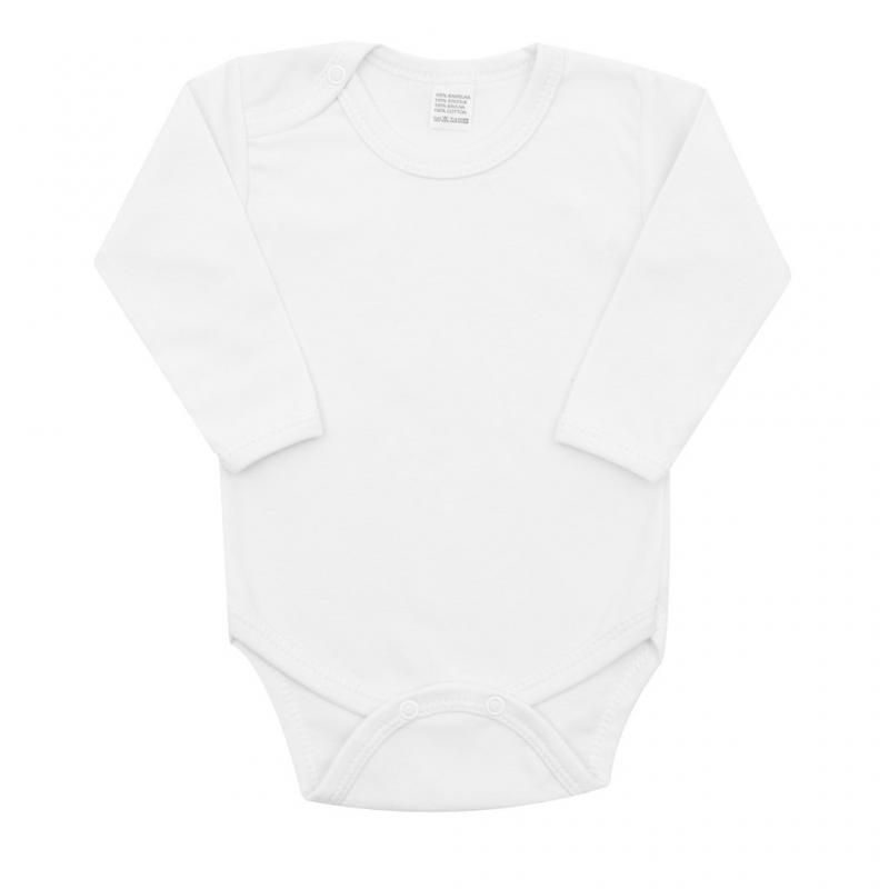 Luxusné bavlnené body dlhý rukáv New Baby - biele / 80 (9-12m)