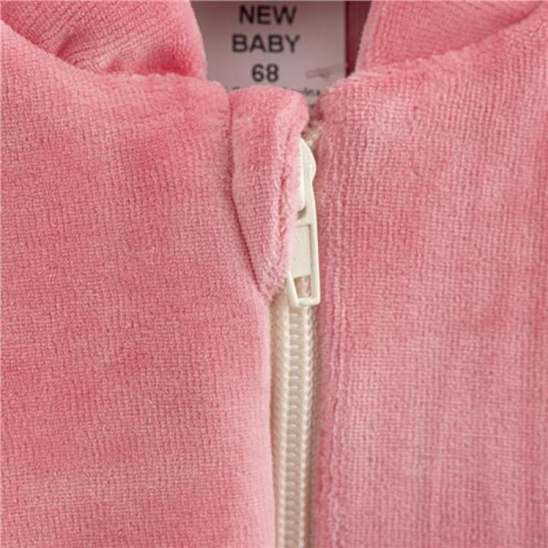 Dojčenská semišková mikina New Baby Suede clothes ružová / 62 (3-6m)