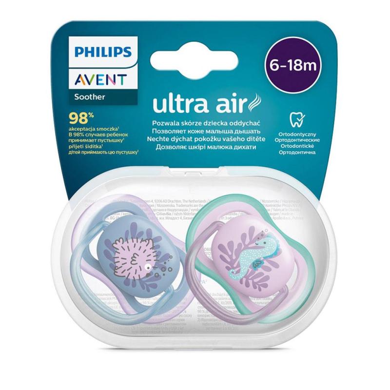 Dojčenský cumlík Ultra air Avent 6- 18 mesiacov - 2 ks dievča
