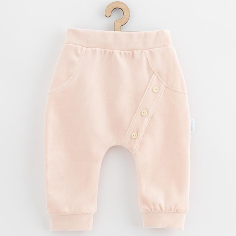 Dojčenské semiškové tepláky New Baby Suede clothes svetlo ružová / 80 (9-12m)