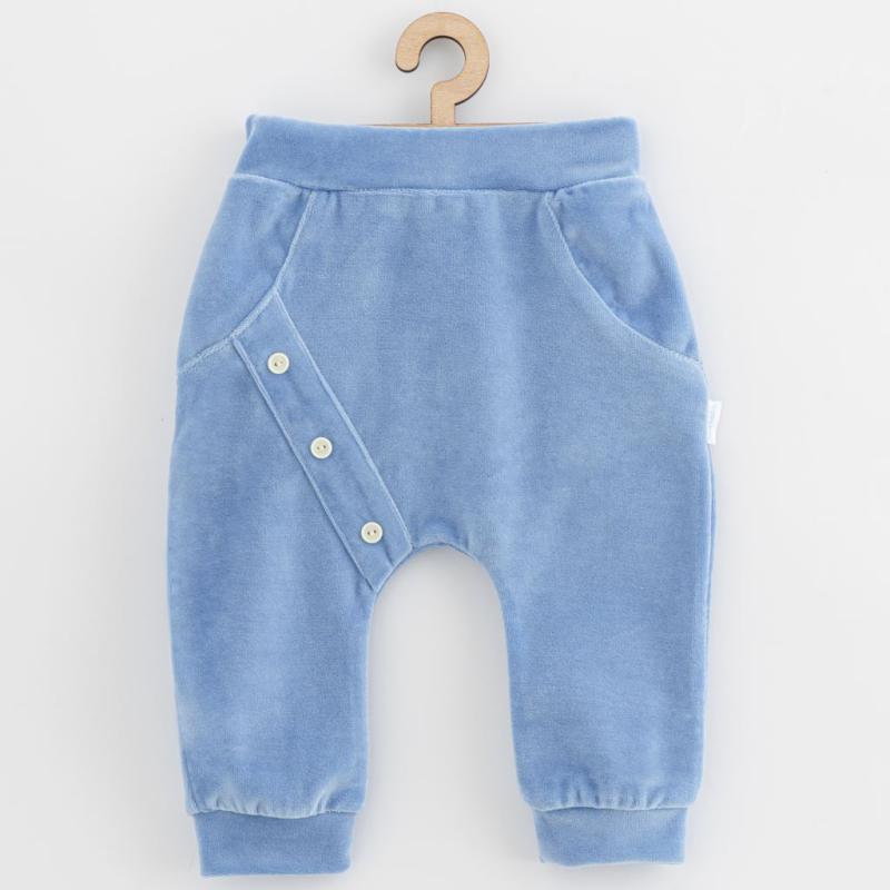 Dojčenské semiškové tepláky New Baby Suede clothes modrá / 92 (18-24m)