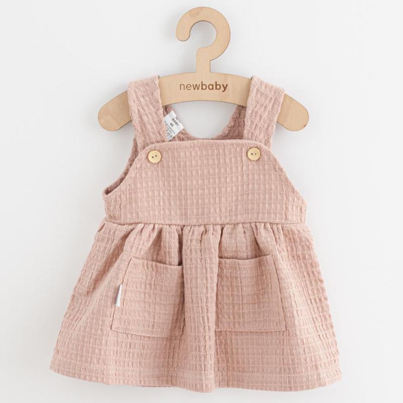 Dojčenská mušelínová suknička New Baby Comfort clothes ružová / 62 (3-6m)