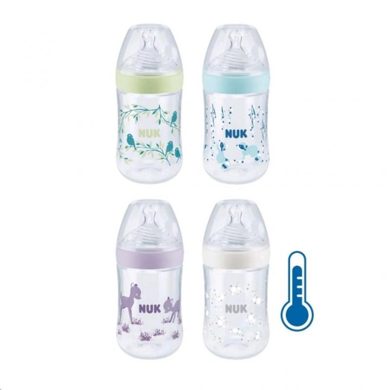 Dojčenská fľaša NUK Nature Sense s kontrolou teploty 260 ml fialová