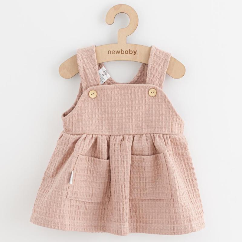 Dojčenská mušelínová suknička New Baby Comfort clothes ružová / 80 (9-12m)