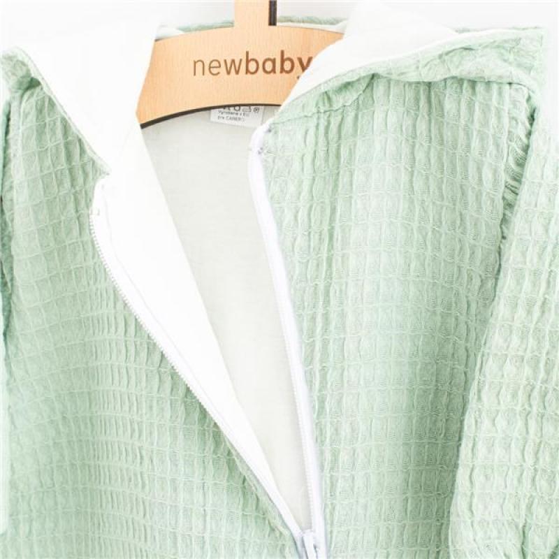 Dojčenský mušelínový overal s kapucňou New Baby Comfort clothes šalviová / 62 (3-6m)