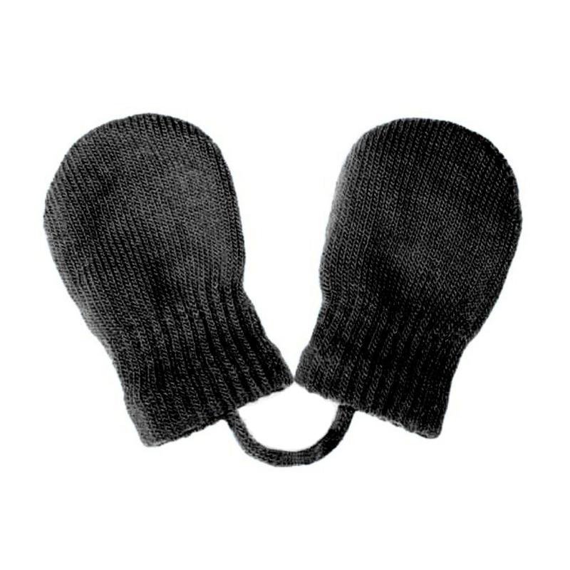 Detské zimné rukavičky New Baby so šnúrkou čierne / 56 (0-3m)
