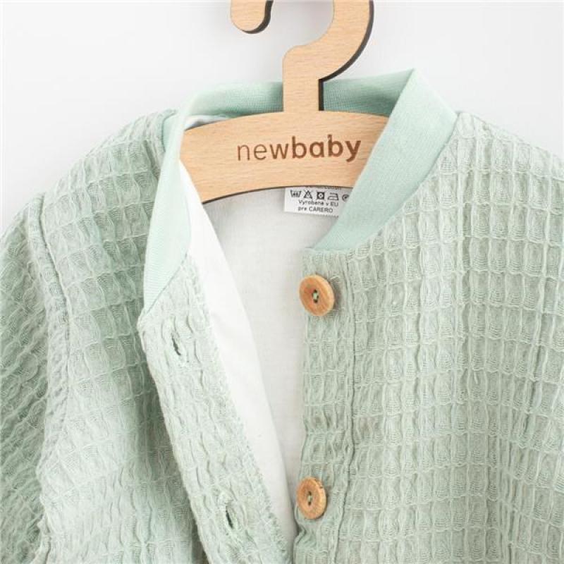 Dojčenský mušelínový kabátik New Baby Comfort clothes šalviová / 62 (3-6m)