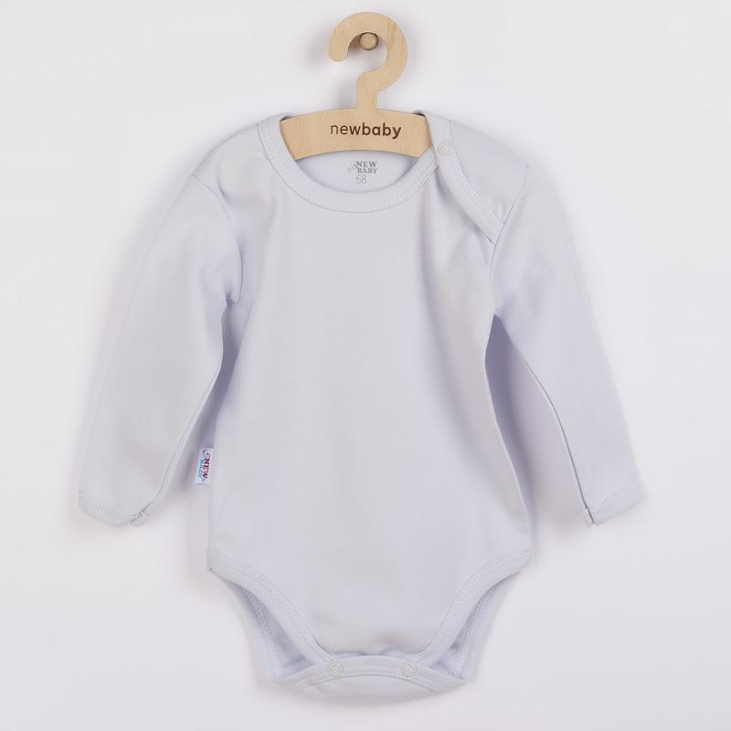 Dojčenské bavlnené body s dlhým rukávom New Baby Pastel sivé / 86 (12-18m)