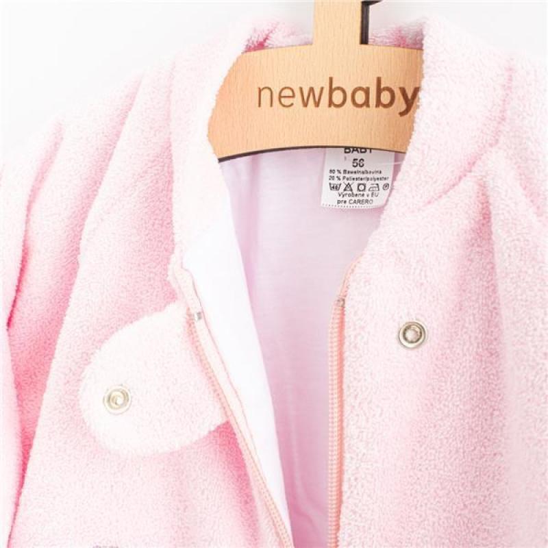 Dojčenský froté spací vak New Baby medvedík ružový / 80 (9-12m)