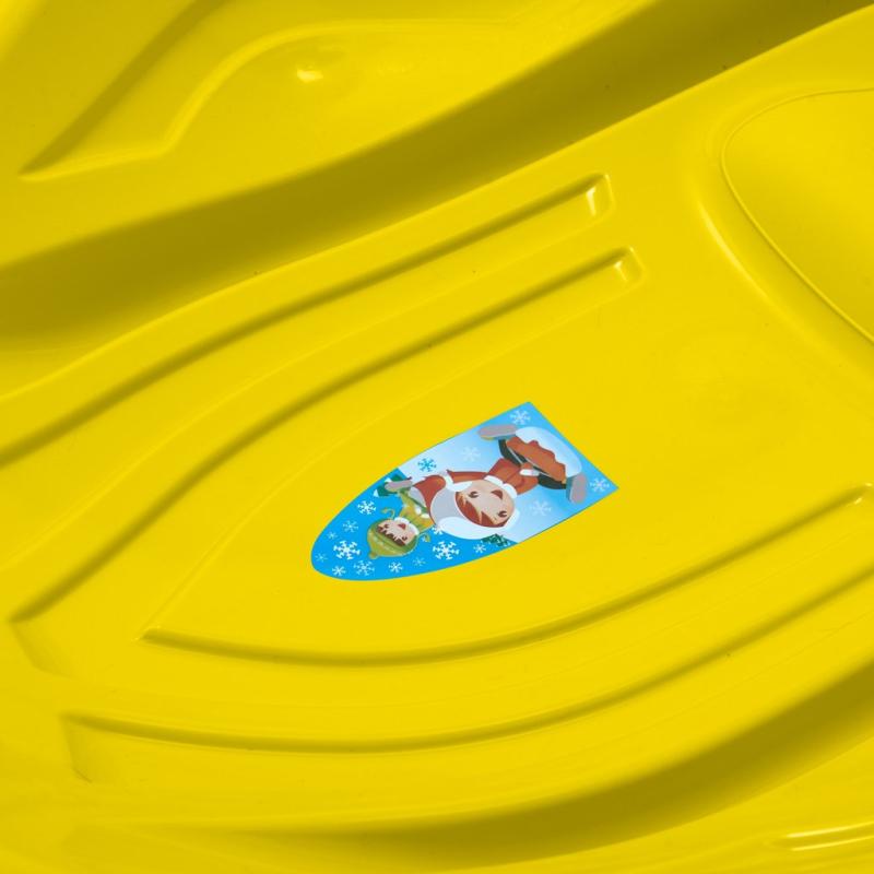 Detský sánkovací klzák Mušľa Baby Mix PREMIUM KOMFORT 80 cm žltý