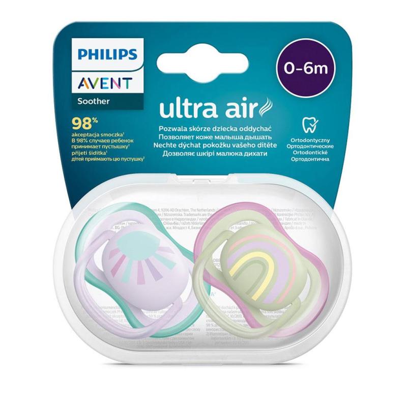 Dojčenský cumlík Ultra air Avent 0- 6 mesiacov - 2 ks dievča